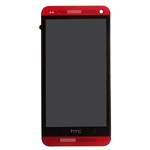 Pantalla&Tactil&Marco para HTC One rojo