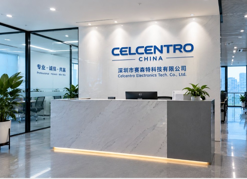 Oficina y recepción de Celcentro en Shenzhen