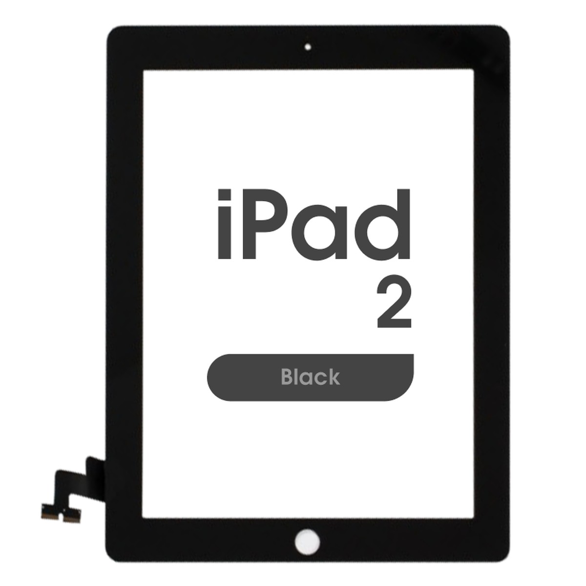 Cristal táctil con digitalizador Aftermarket para iPad 2, Black