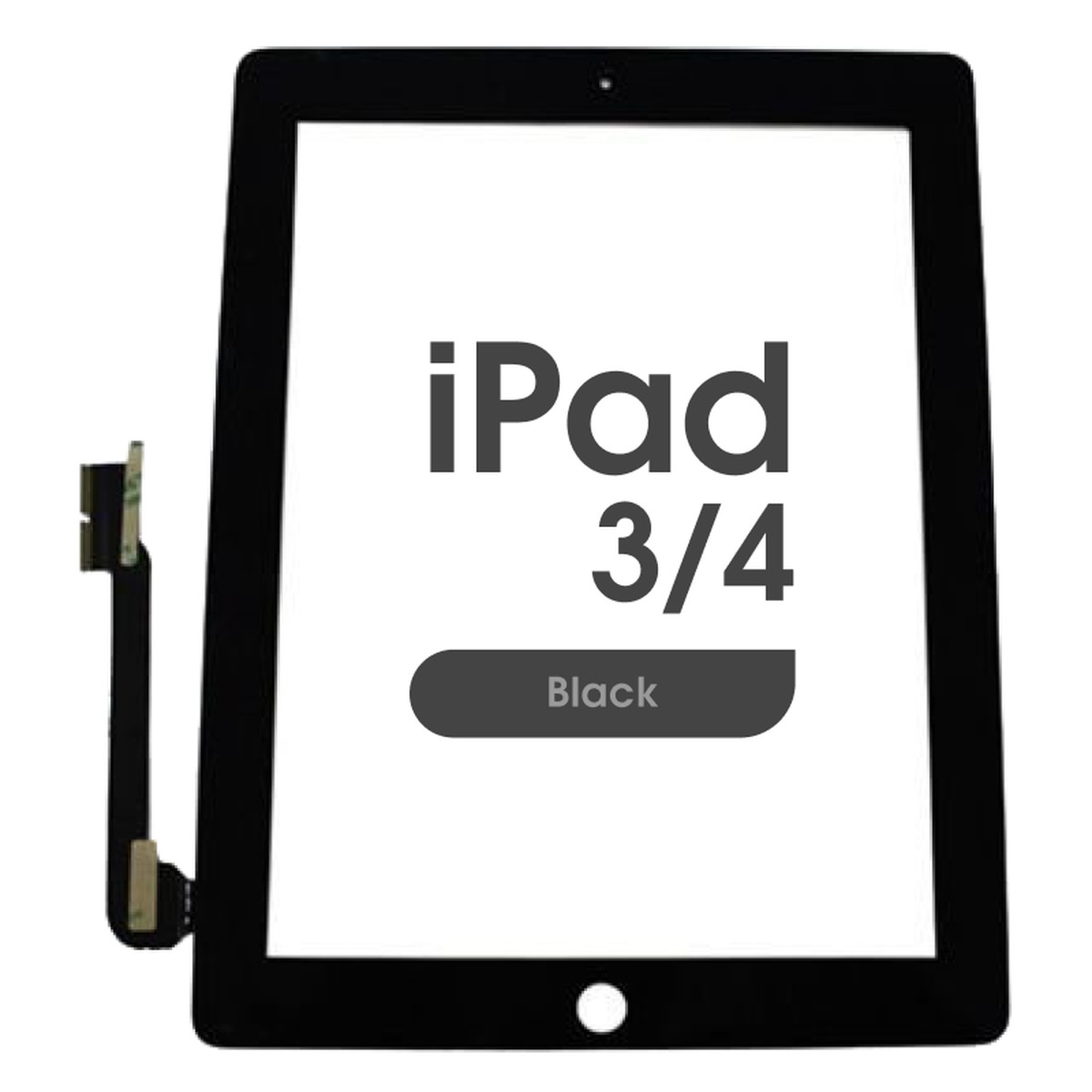 Cristal táctil con digitalizador Aftermarket para iPad 3 / iPad 4, Black
