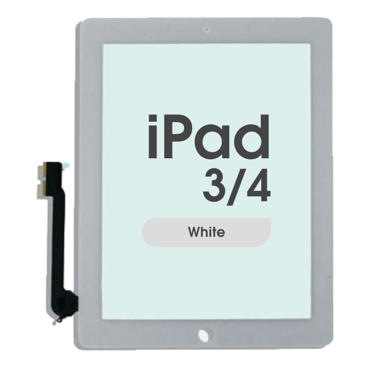 Cristal táctil con digitalizador Aftermarket para iPad 3 / iPad 4, White