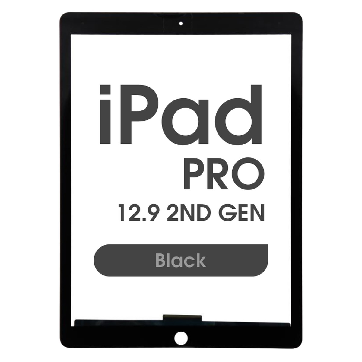 Cristal táctil con digitalizador Aftermarket para iPad Pro 12.9 2nd Gen, Black
