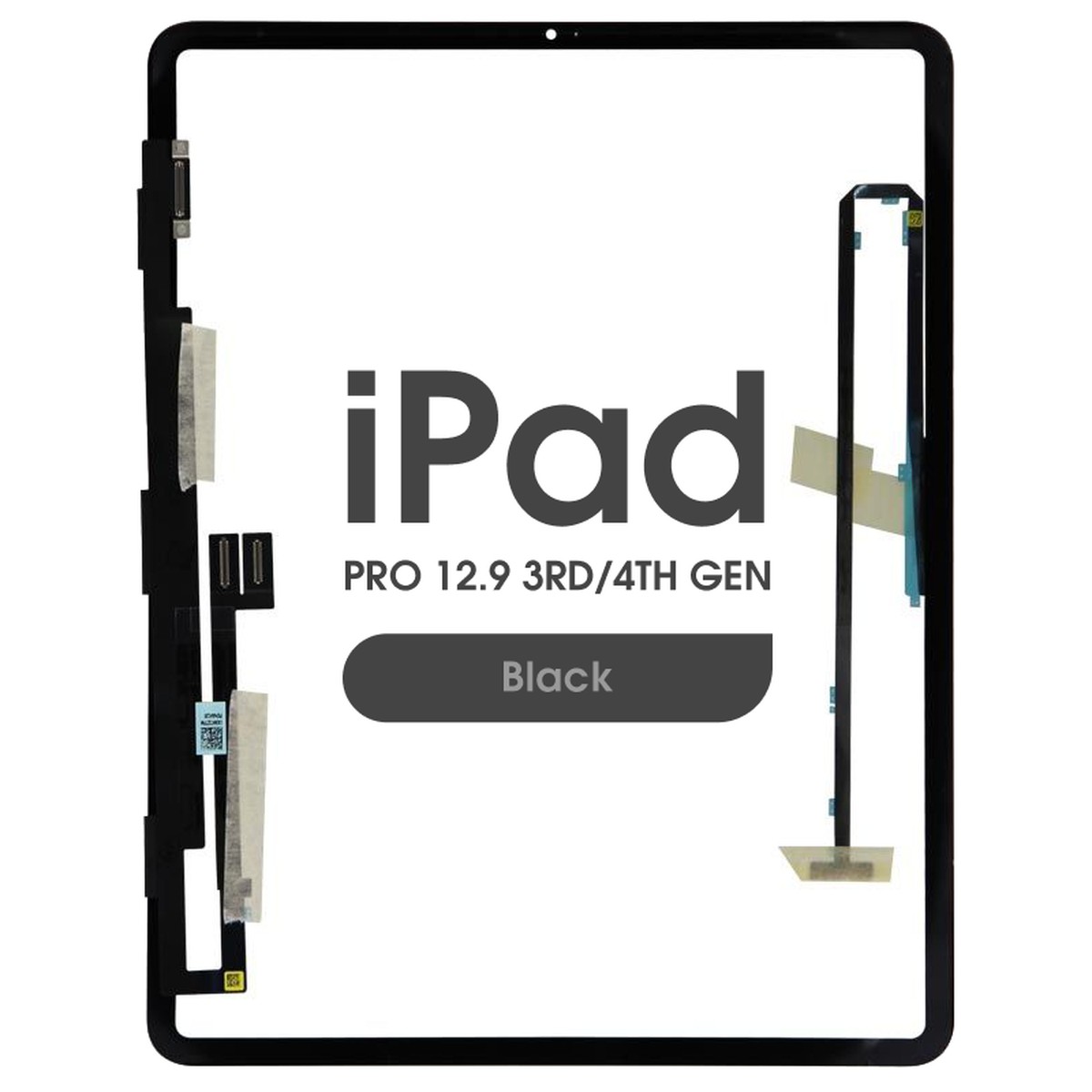 Cristal táctil con digitalizador Aftermarket para iPad Pro 12.9 3rd / iPad Pro 12.9 4th Gen, Black