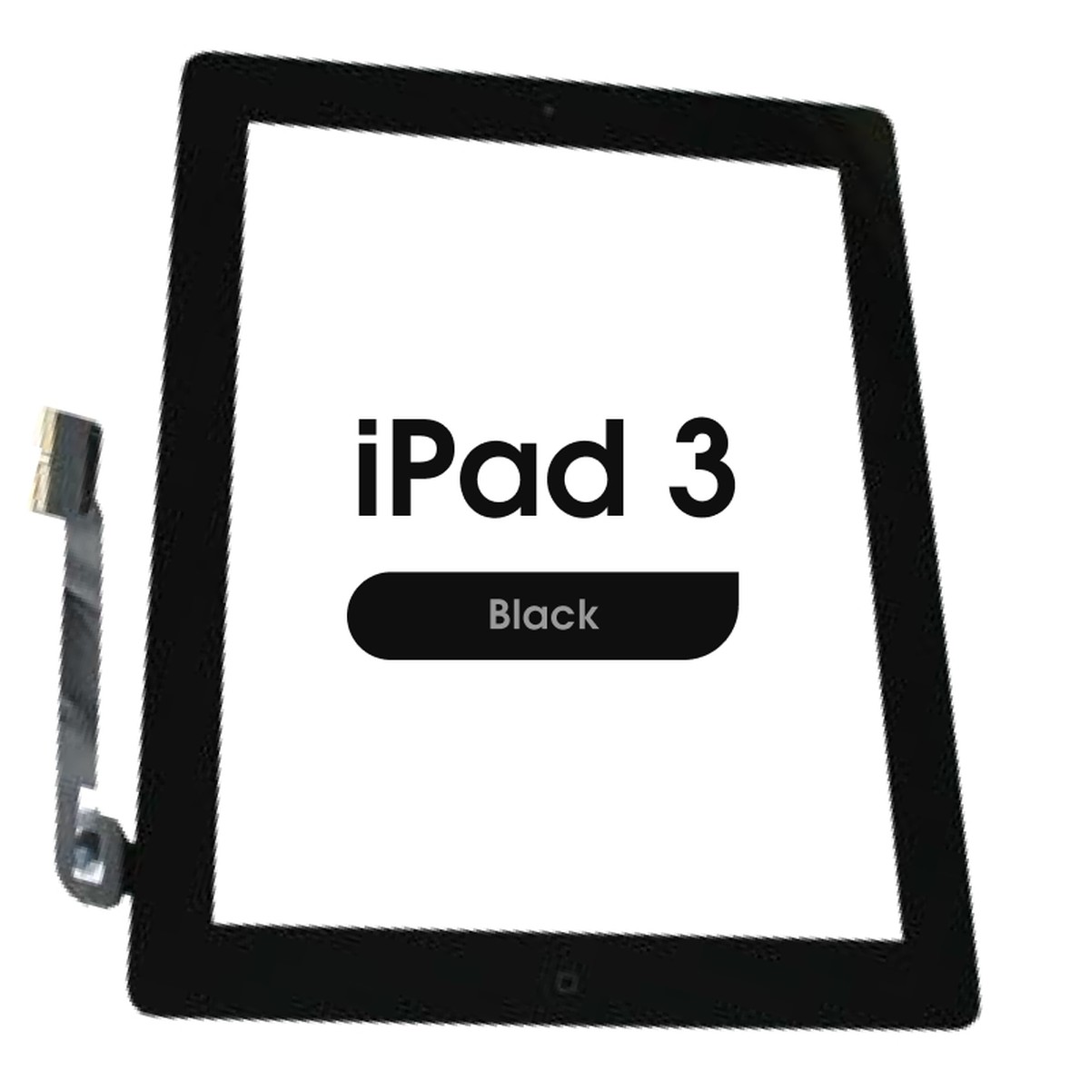 Cristal táctil con digitalizador y botón de inicio Aftermarket para iPad 3, Black