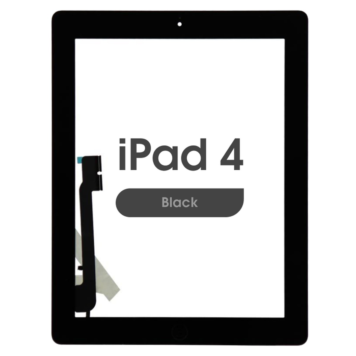 Cristal táctil con digitalizador y botón de inicio Aftermarket para iPad 4, Black