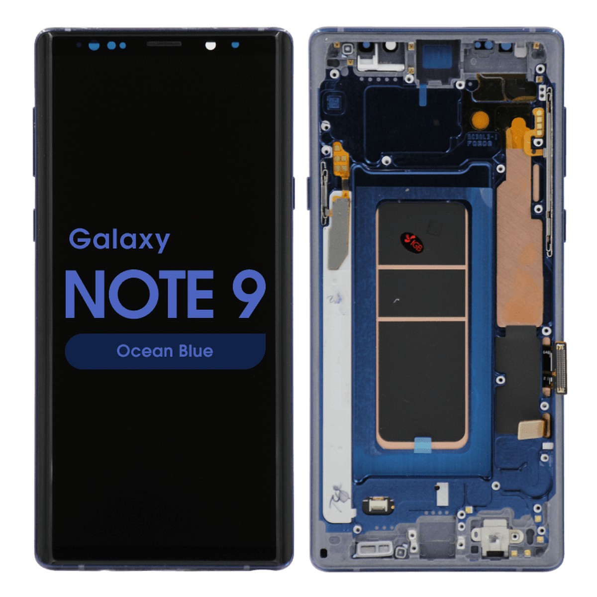 Pantalla Soft OLED con táctil + marco Aftermarket para Galaxy Note 9 (N960), Ocean Blue