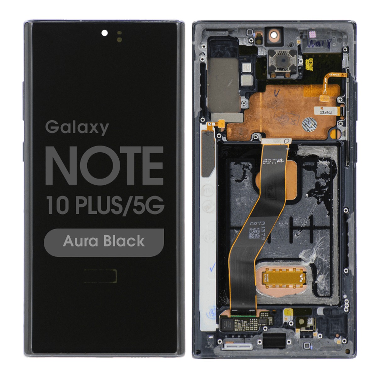 Pantalla Soft OLED con táctil + marco Aftermarket para Galaxy Note 10 Plus / 5G (N975/N976), Aura Black