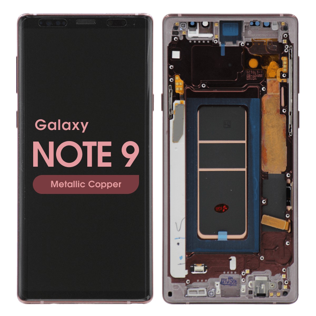Pantalla Soft OLED con táctil + marco Aftermarket para Galaxy Note 9 (N960), Metallic Copper