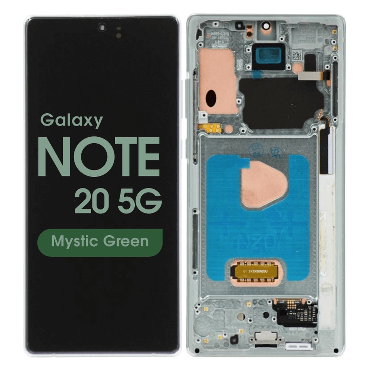 Pantalla Soft OLED con táctil + marco Aftermarket para Galaxy Note 20 5G (N980), Mystic Green
