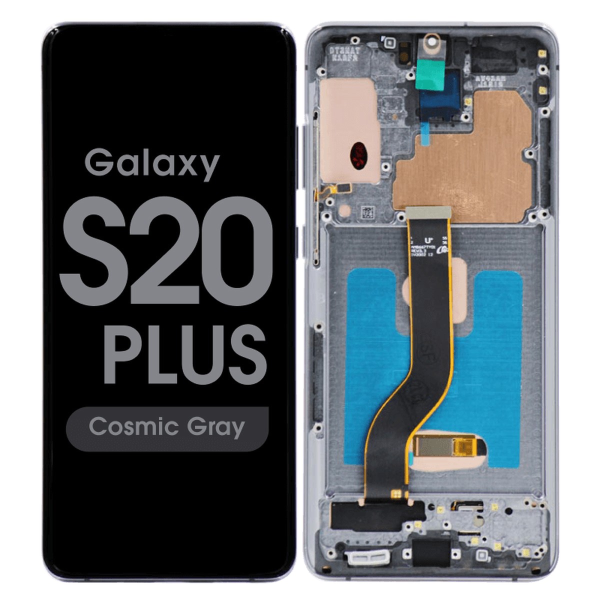 Pantalla Soft OLED con táctil + marco Aftermarket para Galaxy S20 Plus (G985), Cosmic Gray