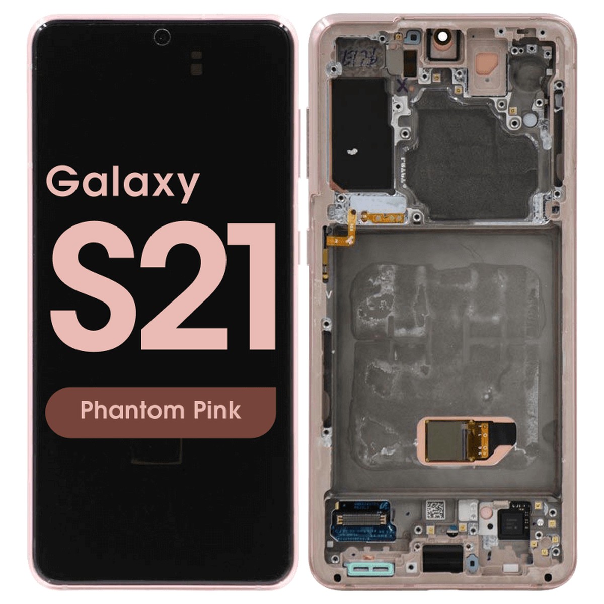 Pantalla Soft OLED con táctil + marco Aftermarket para Galaxy S21 (G991), Must Transfer Antenna for Verizon / Phantom Pink