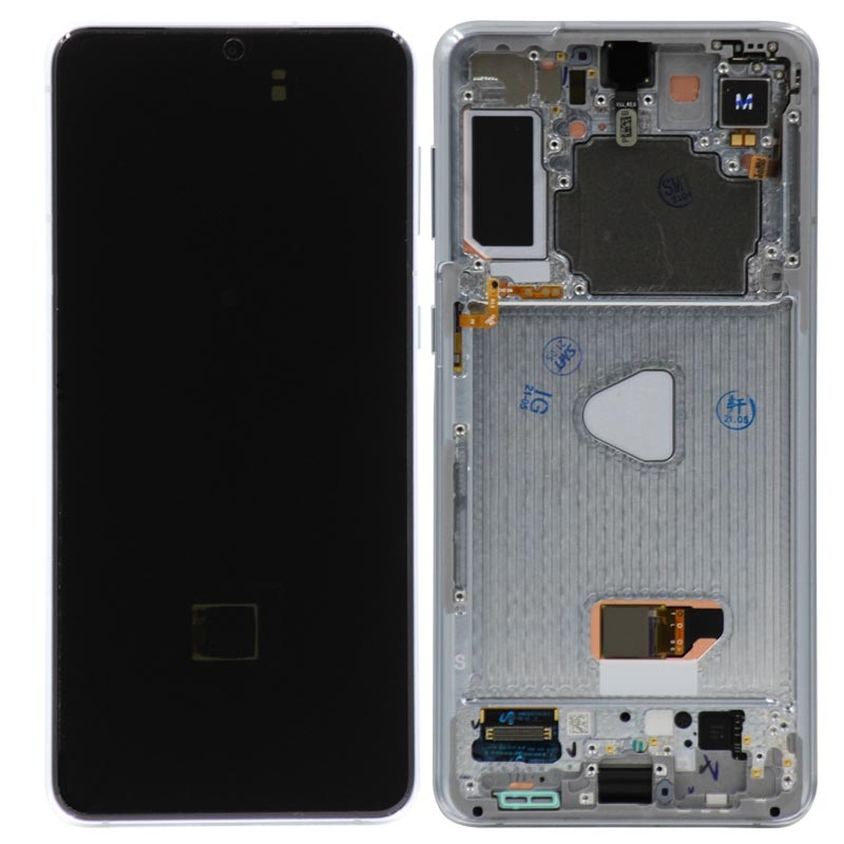 Pantalla Soft OLED con táctil + marco Aftermarket para Galaxy S21 Plus 5G (G996), Must Transfer Antenna for Verizon / Phantom Silver