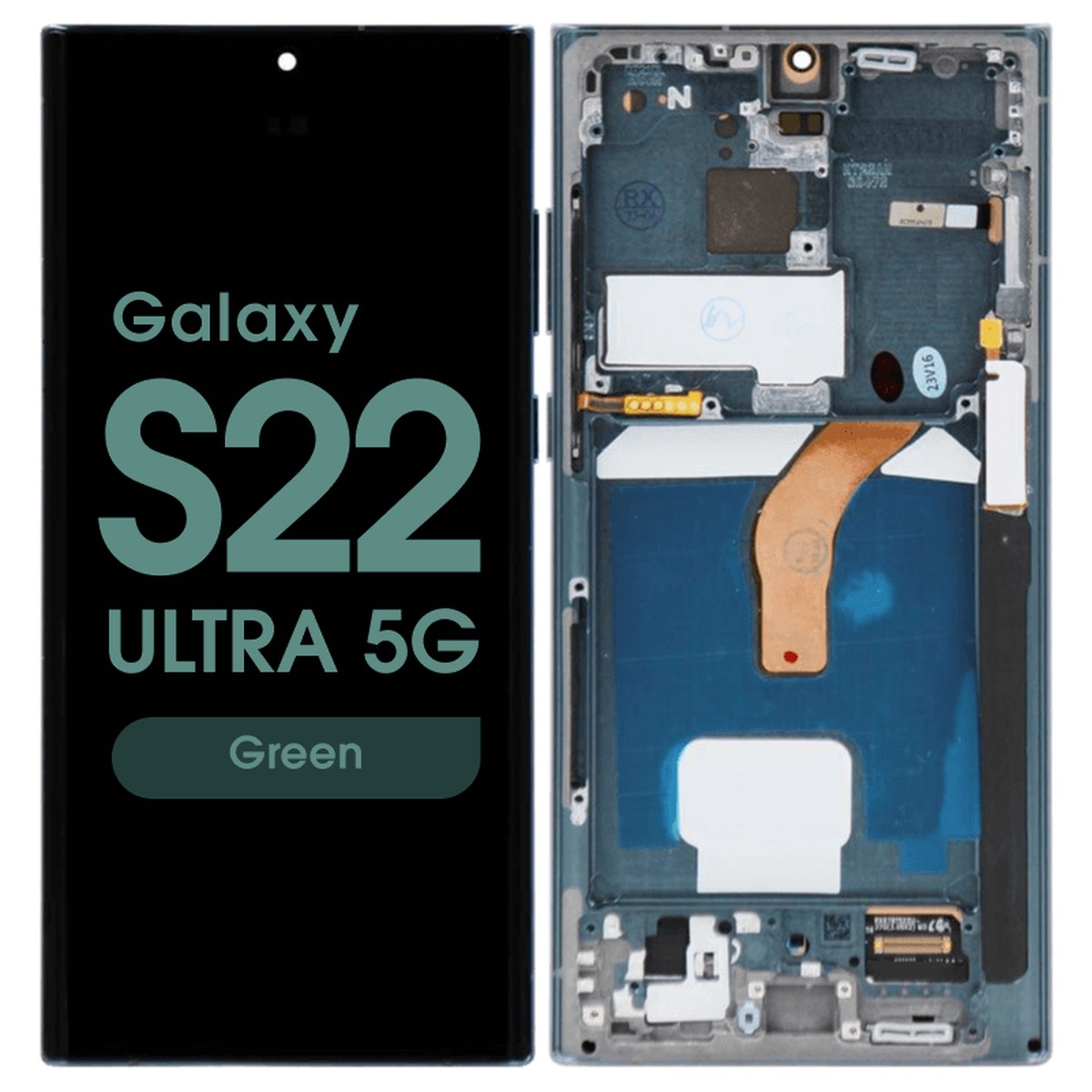 Pantalla Soft OLED con táctil + marco Aftermarket para Galaxy S22 Ultra 5G (S908), Green