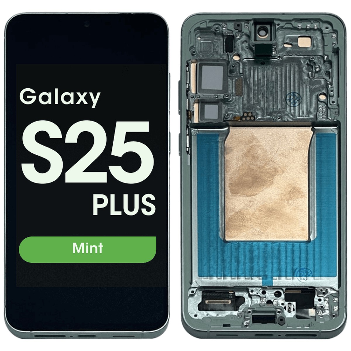 Pantalla Soft OLED con táctil + marco Aftermarket para Galaxy S25 Plus (S936), Versión US / Internacional, Mint