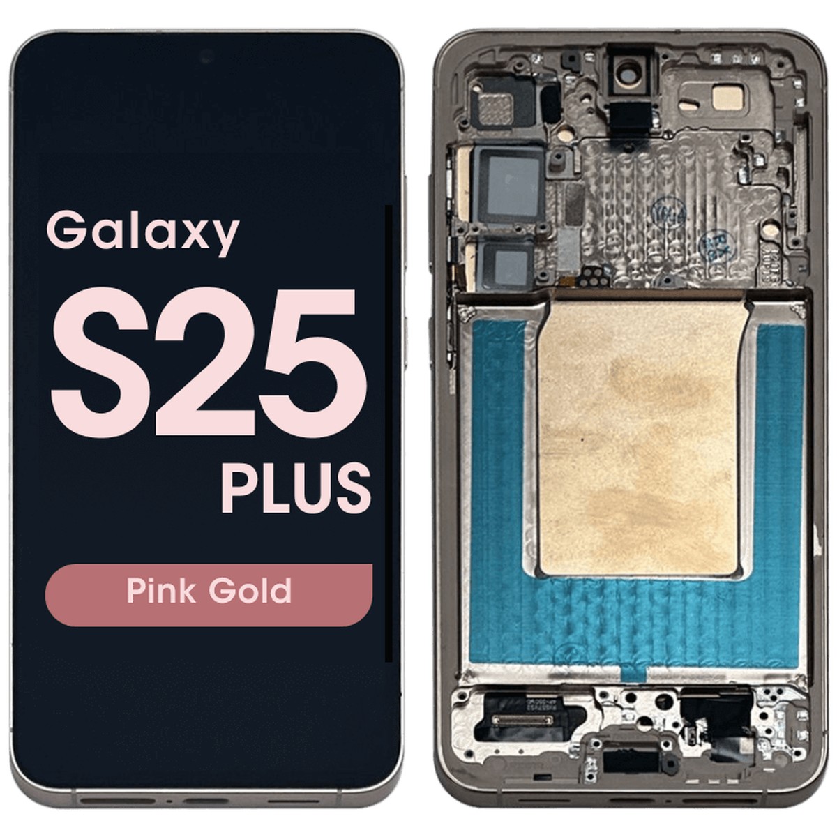 Pantalla Soft OLED con táctil + marco Aftermarket para Galaxy S25 Plus (S936), Versión US / Internacional, Pink Gold
