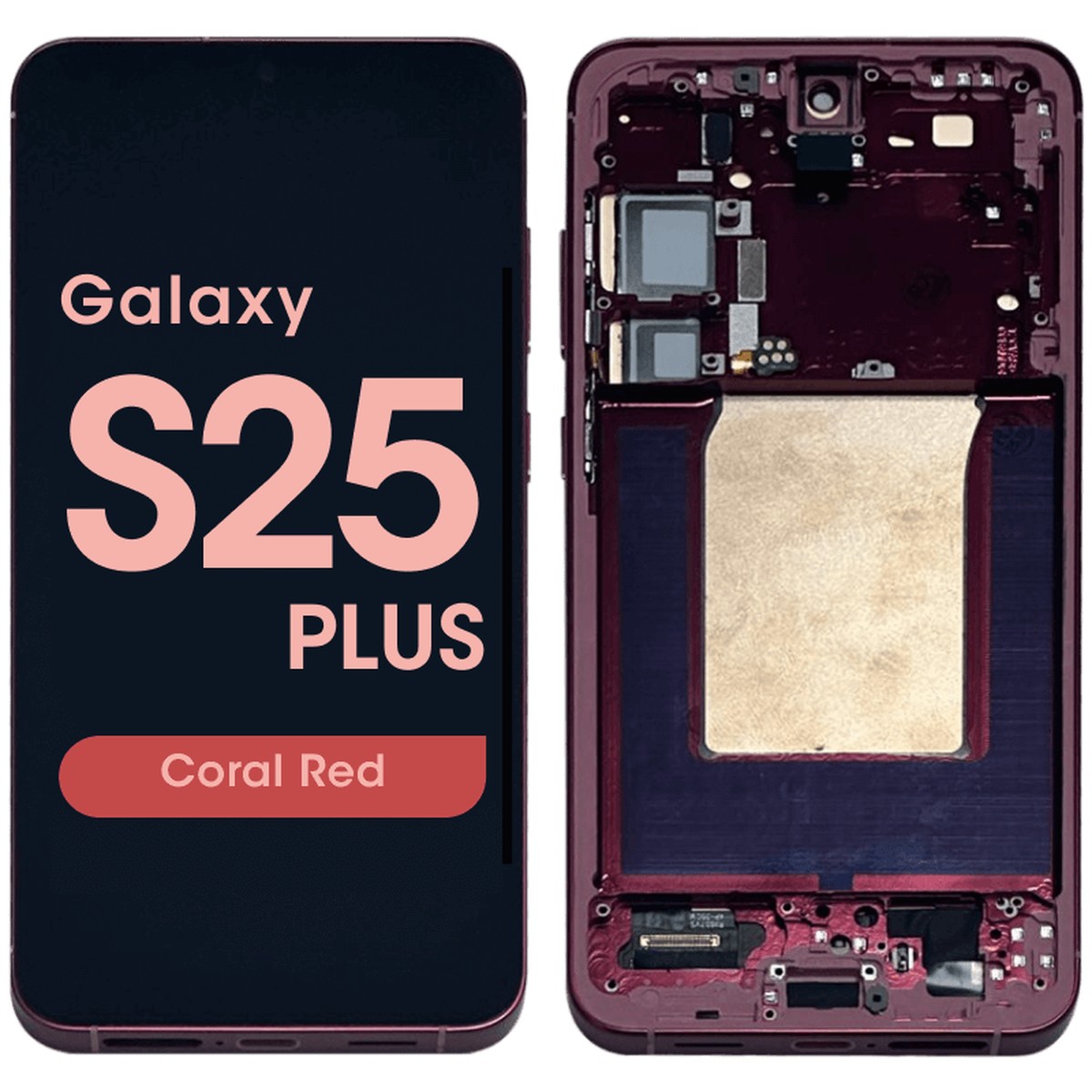 Pantalla Soft OLED con táctil + marco Aftermarket para Galaxy S25 Plus (S936), Coral Red
