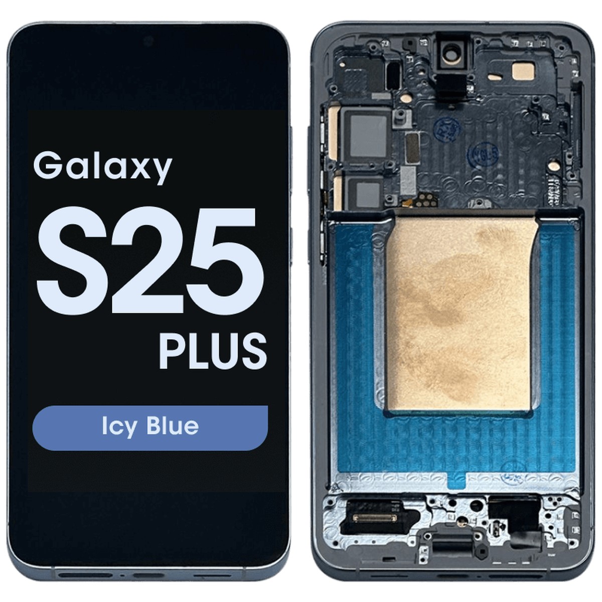 Pantalla Soft OLED con táctil + marco Aftermarket para Galaxy S25 Plus (S936), Versión US / Internacional, Icy Blue