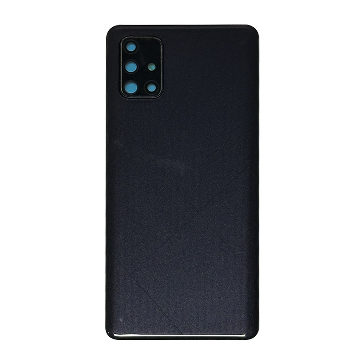 Carcasa trasera con adhesivo y lente de cámara para Galaxy A71 4G, A715 / 2020 / Prism Crush Black