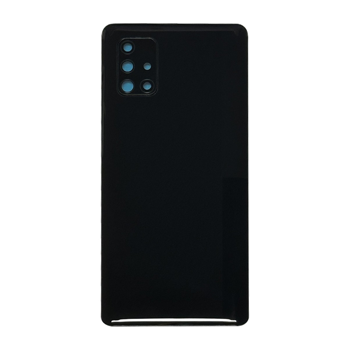 Carcasa trasera con adhesivo y lente de cámara para Galaxy A71 5G, A716 / 2020 / Prism Cube Black