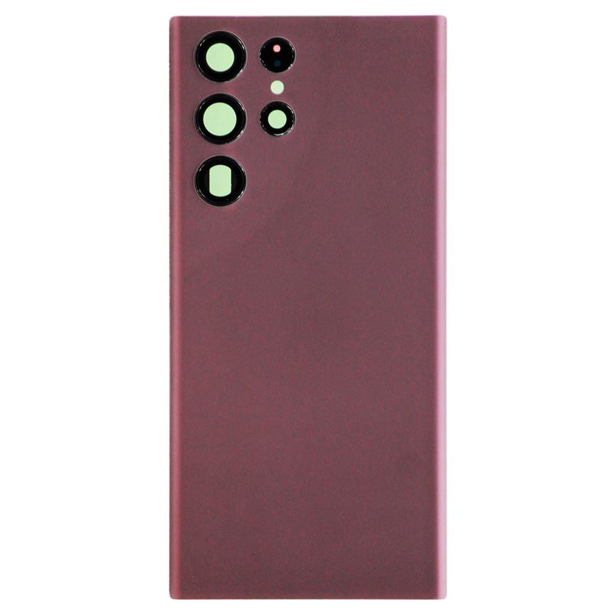 Carcasa trasera con adhesivo y lente de cámara para Galaxy S22 Ultra 5G (S908), Burgundy