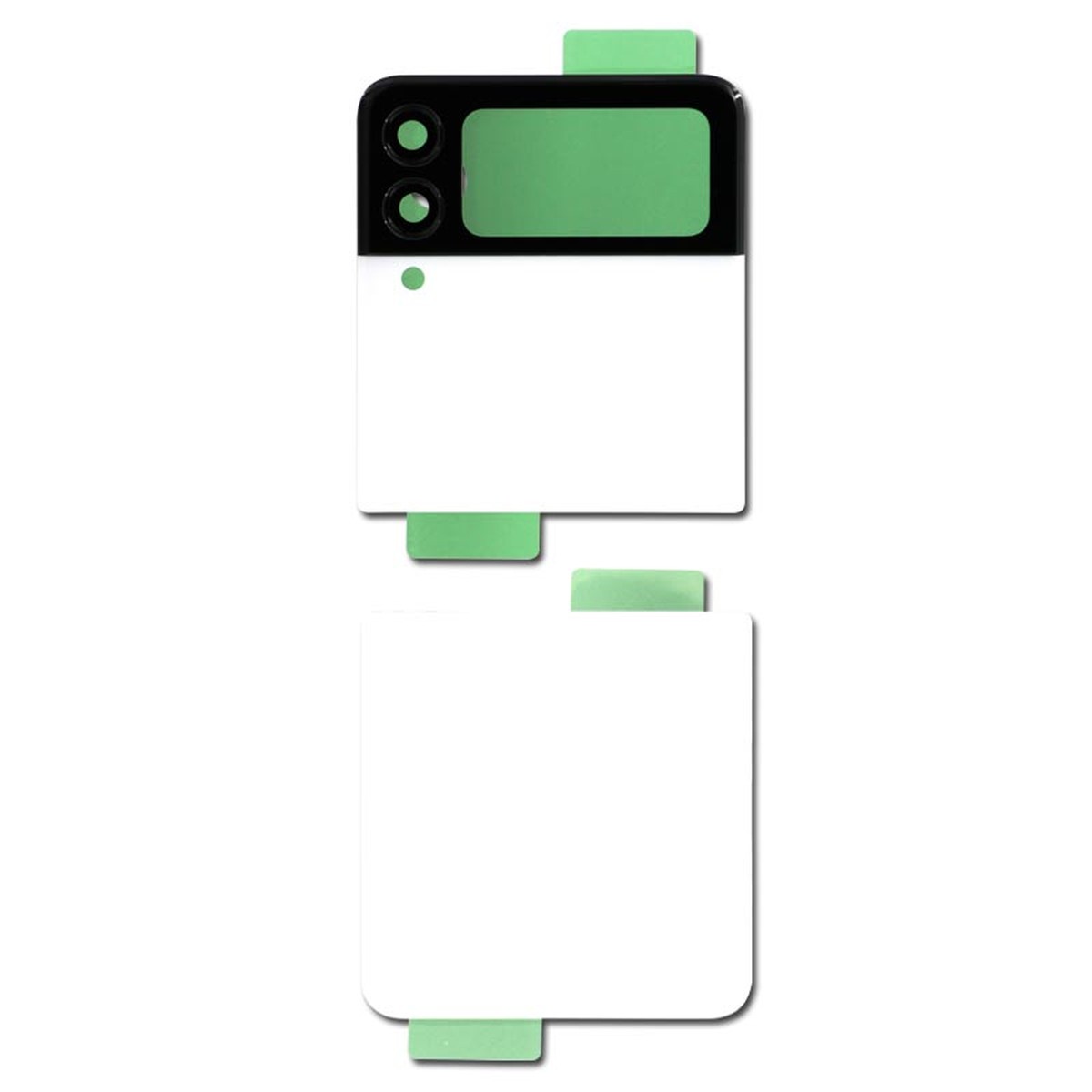 Carcasa trasera con adhesivo y lente de cámara para Galaxy Z Flip 3 5G (F711), White