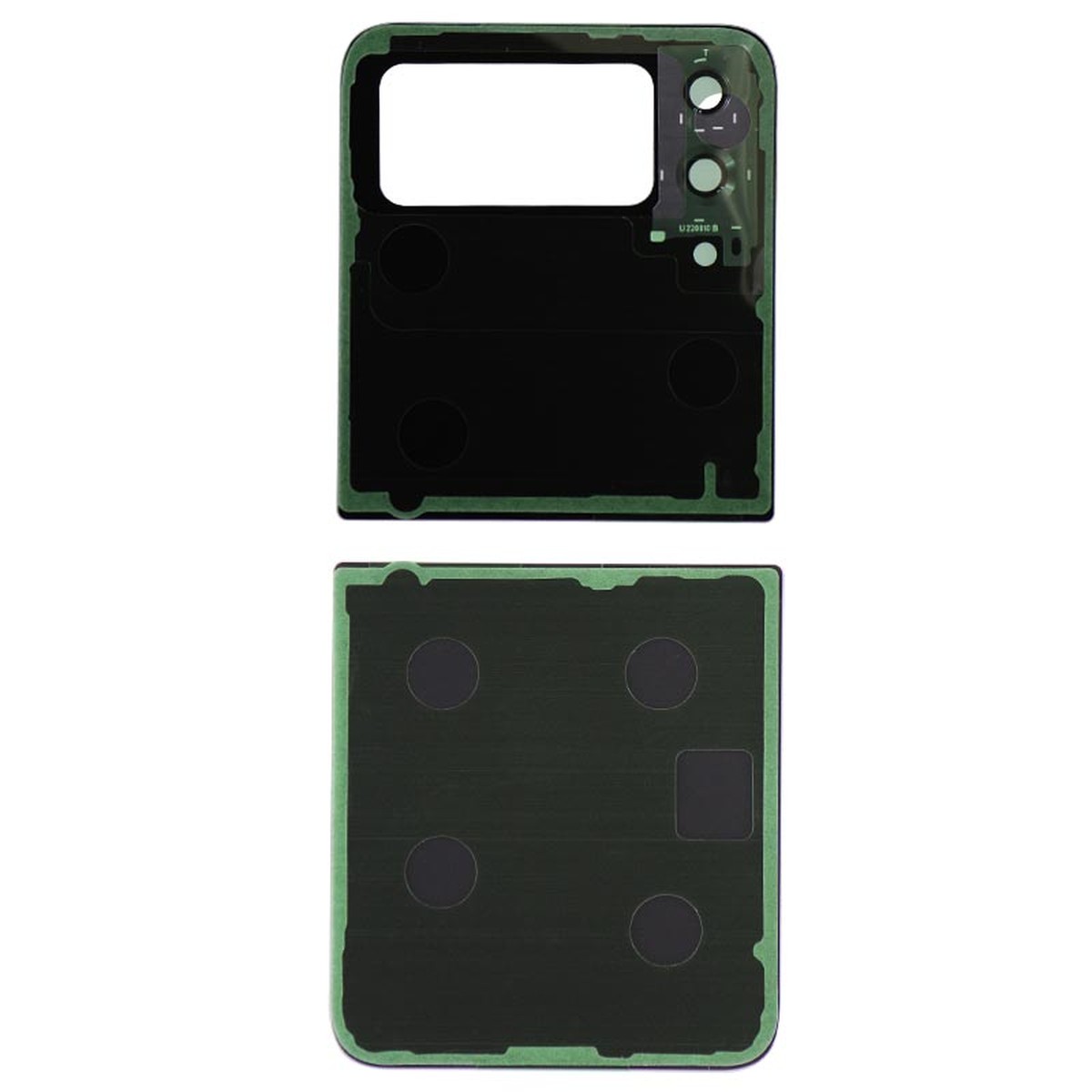 Carcasa trasera con adhesivo y lente de cámara para Galaxy Z Flip 4 (F721), Graphite