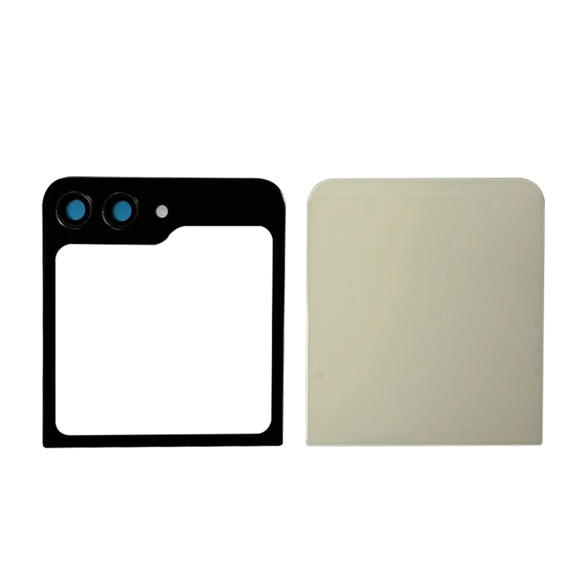 Carcasa trasera con adhesivo y lente de cámara para Galaxy Z Flip 5 5G (F731), Cream