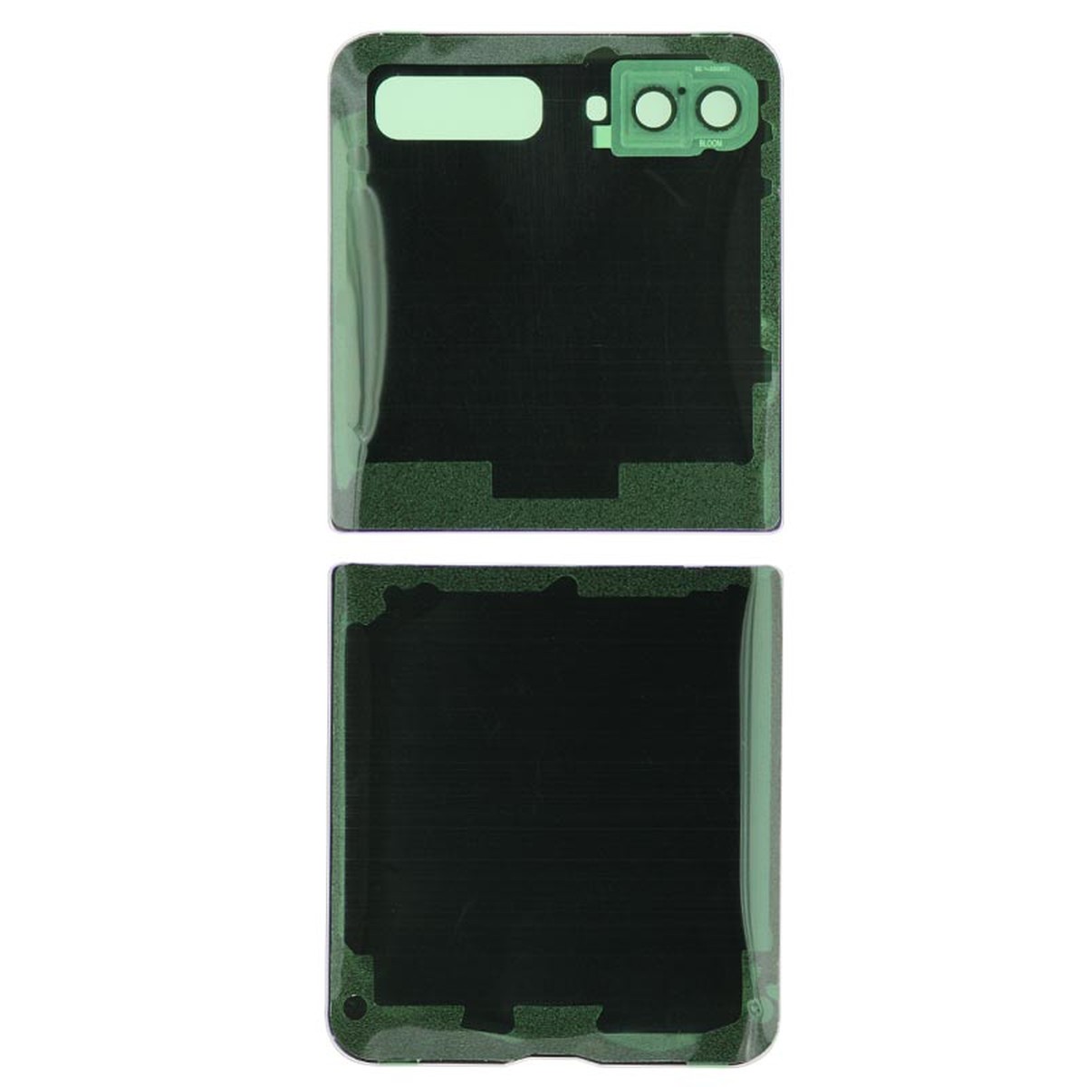 Carcasa trasera con adhesivo y lente de cámara para Galaxy Z Flip 5G (F707), Mystic Gray — imagen 2