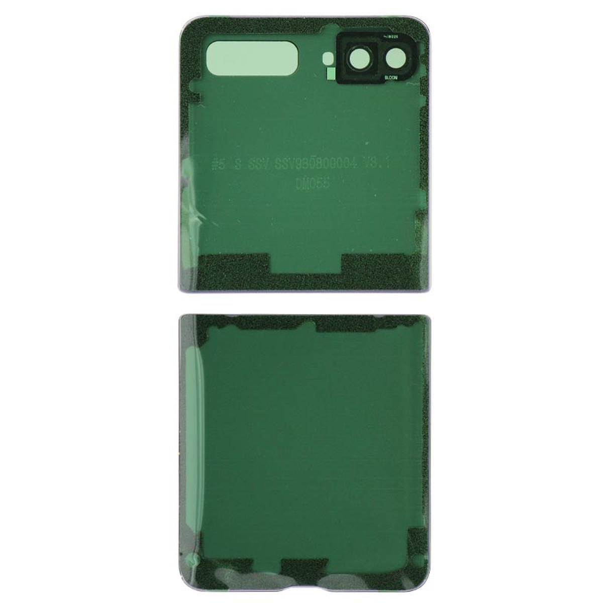 Carcasa trasera con adhesivo y lente de cámara para Galaxy Z Flip (F700), Mirror Black — imagen 2