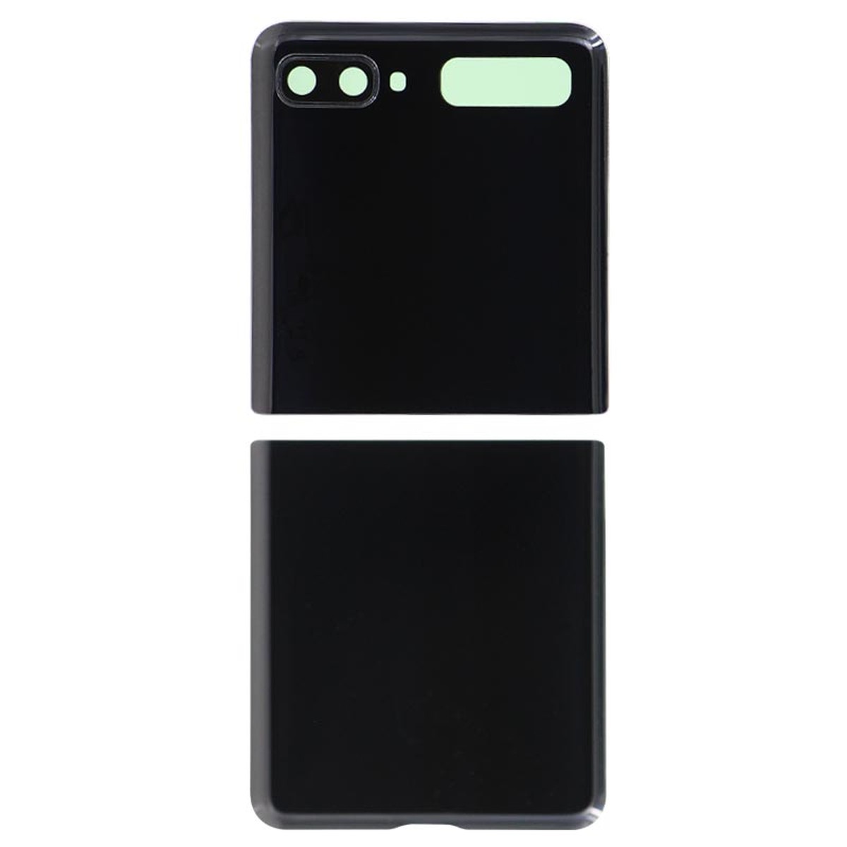 Carcasa trasera con adhesivo y lente de cámara para Galaxy Z Flip (F700), Mirror Black