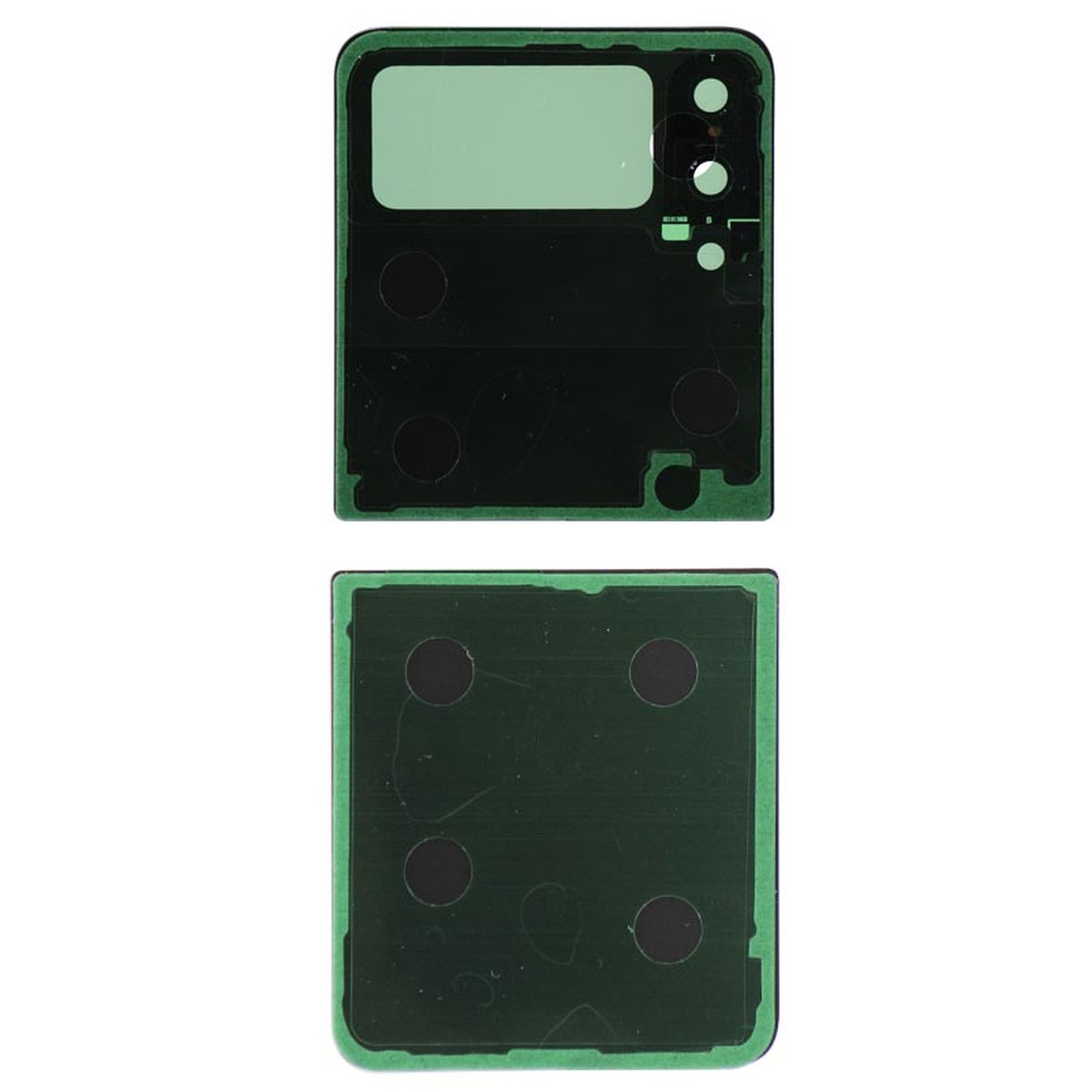 Carcasa trasera con adhesivo y lente de cámara para Galaxy Z Flip3 5G (F711), Phantom Black