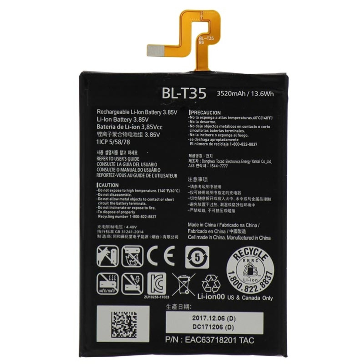 Batería compatible para Google Pixel 2 XL, BL-T35