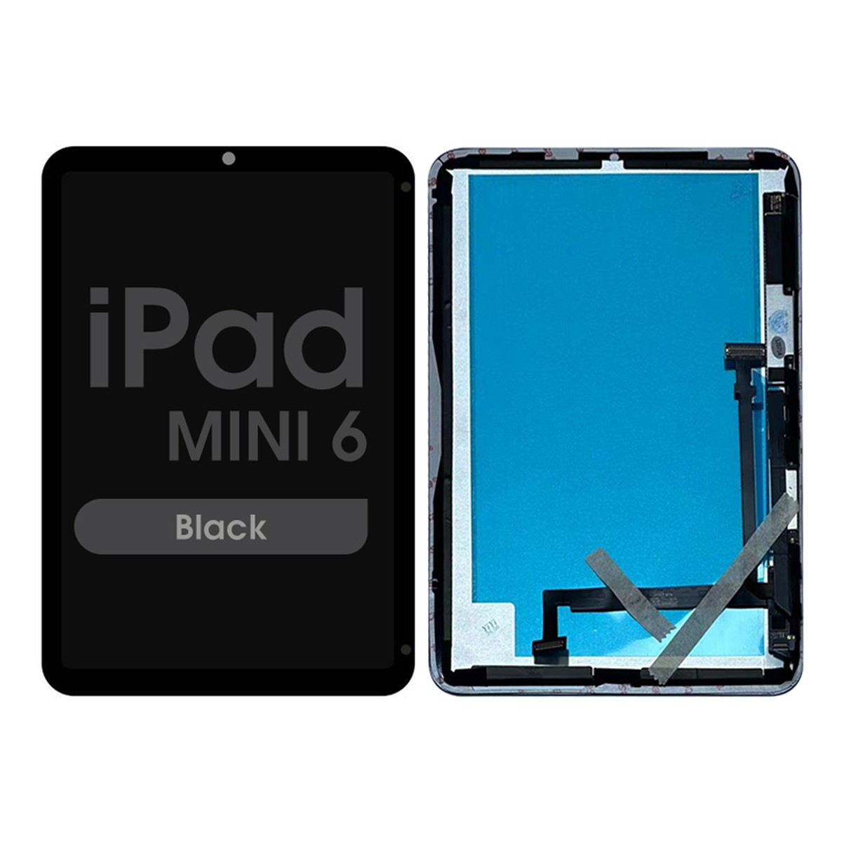 Conjunto completo de pantalla LCD con cristal táctil FX5 Fused para iPad Mini 6, Black