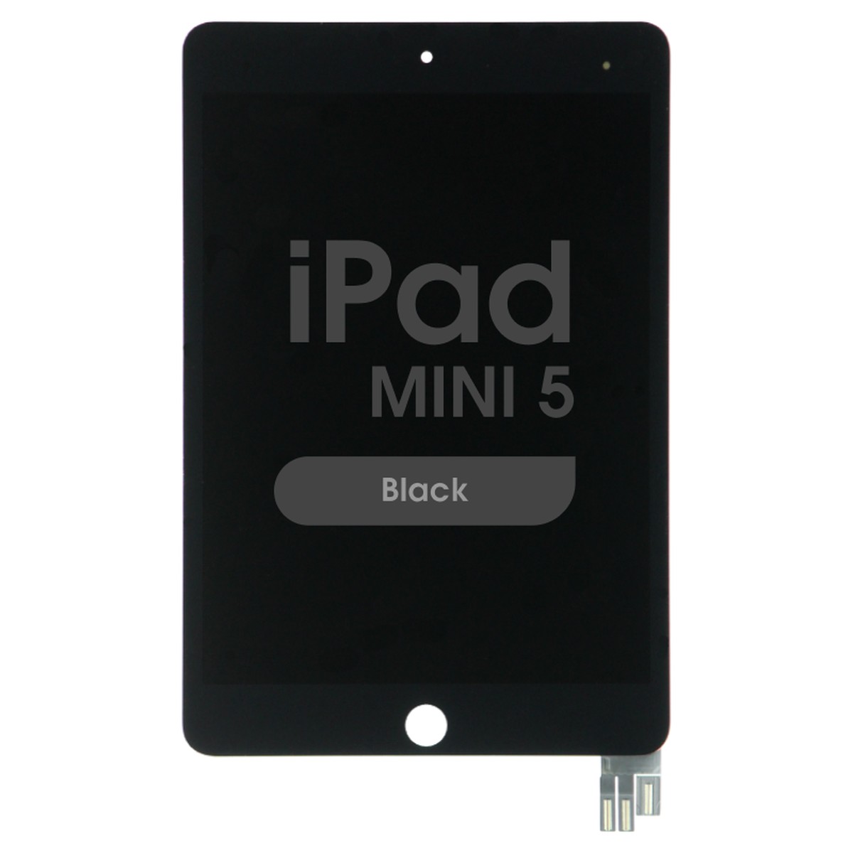 Conjunto completo de pantalla LCD con cristal táctil y flex de reposo / despertar preinstalado FX5 Fused para iPad Mini 5, Black