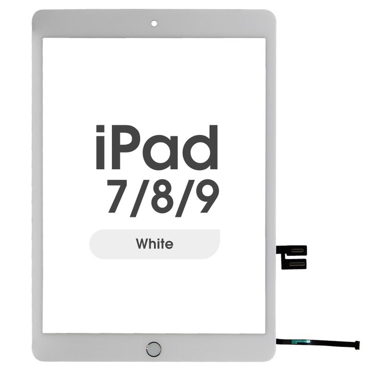 Cristal táctil con digitalizador y botón de inicio FX5 para iPad 7 / iPad 8 / iPad 9, 10.2 / White
