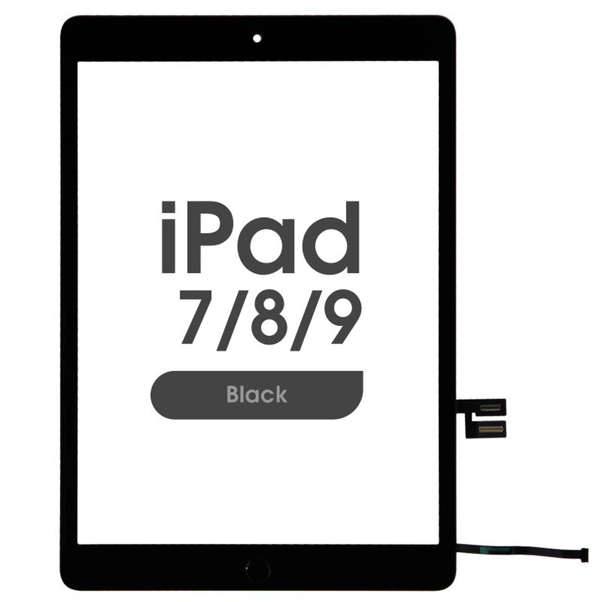 Cristal táctil con digitalizador y botón de inicio FX5 para iPad 7 / iPad 8 / iPad 9, 10.2 / Black