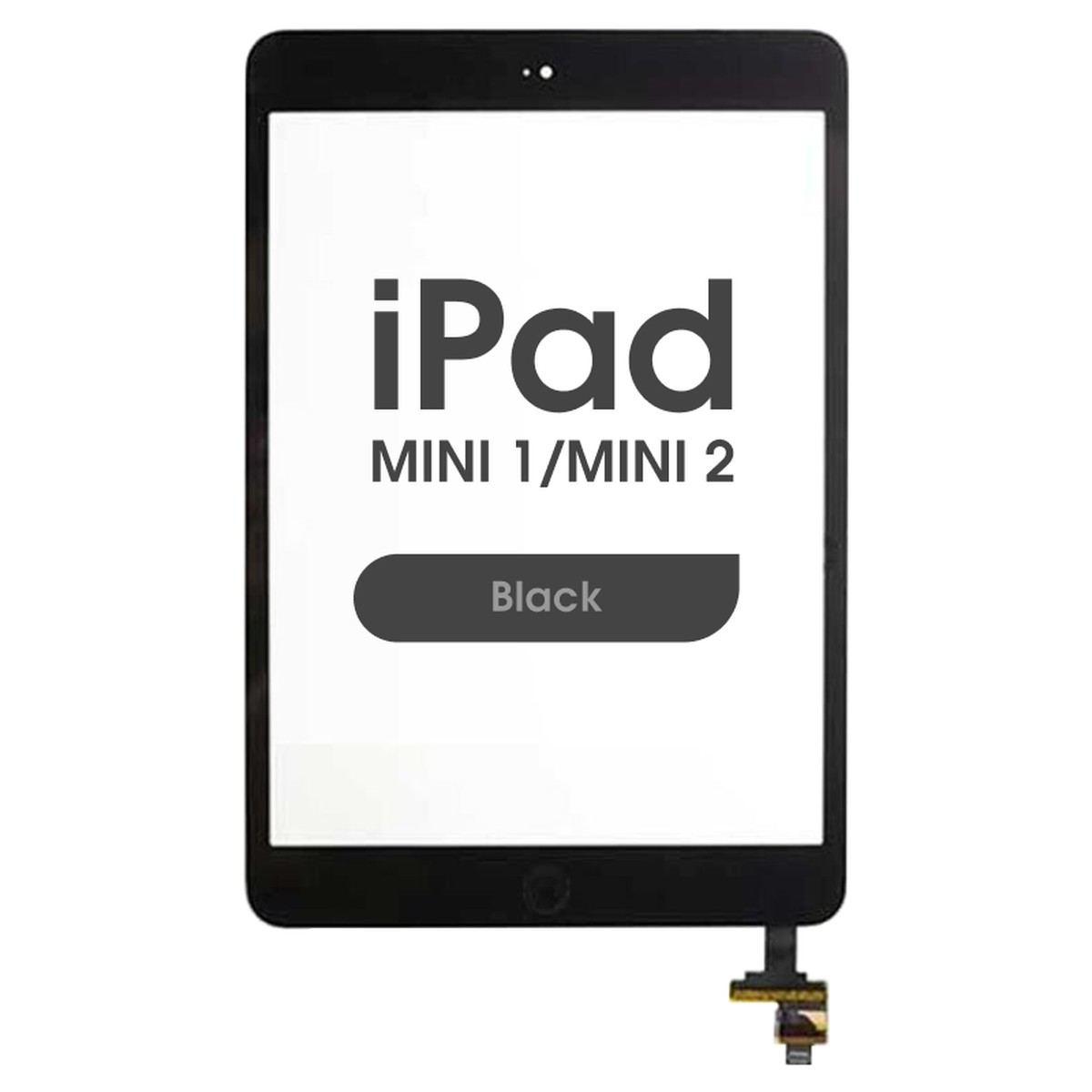 Cristal táctil con digitalizador y botón de inicio FX5 para iPad Mini 1 / iPad Mini 2, Black