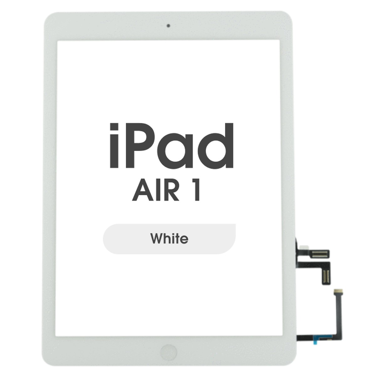 Cristal táctil con digitalizador y botón de inicio FX5 para iPad Air 1, White