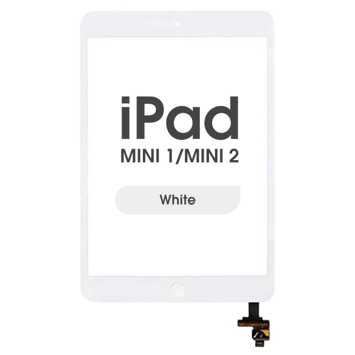 Cristal táctil con digitalizador y botón de inicio FX5 para iPad Mini 1 / iPad Mini 2, White