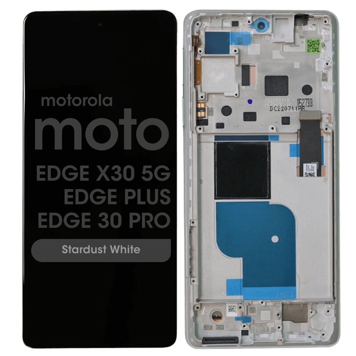 Pantalla LCD con táctil + marco Genuine para Moto Edge X30 5G / Edge Plus / Edge 30 Pro (XT2201-4), XT2201-2/6 / Stardust White