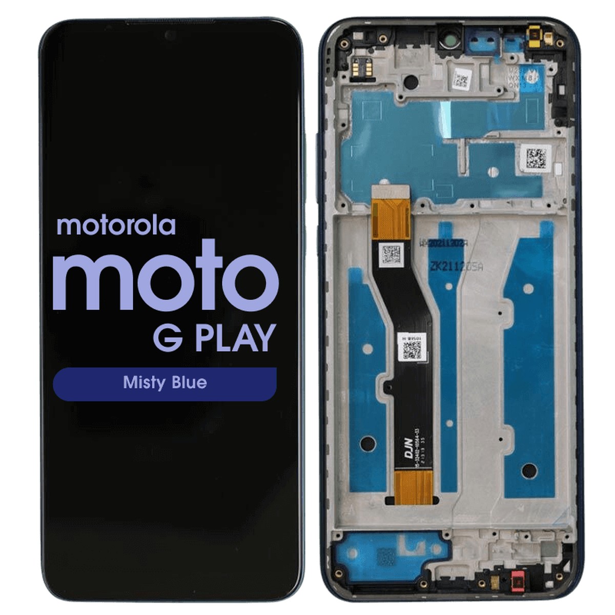 Pantalla LCD con táctil + marco Genuine para Moto G Play (XT2093), Misty Blue