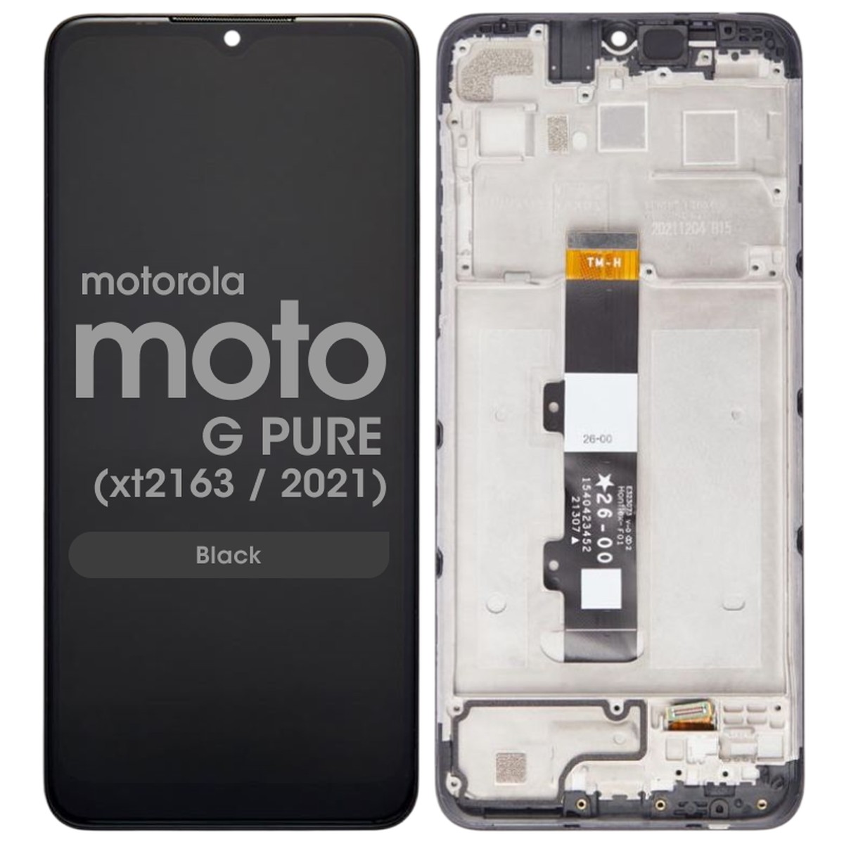 Pantalla LCD con táctil + marco Genuine para Moto G Pure (XT2163), Black