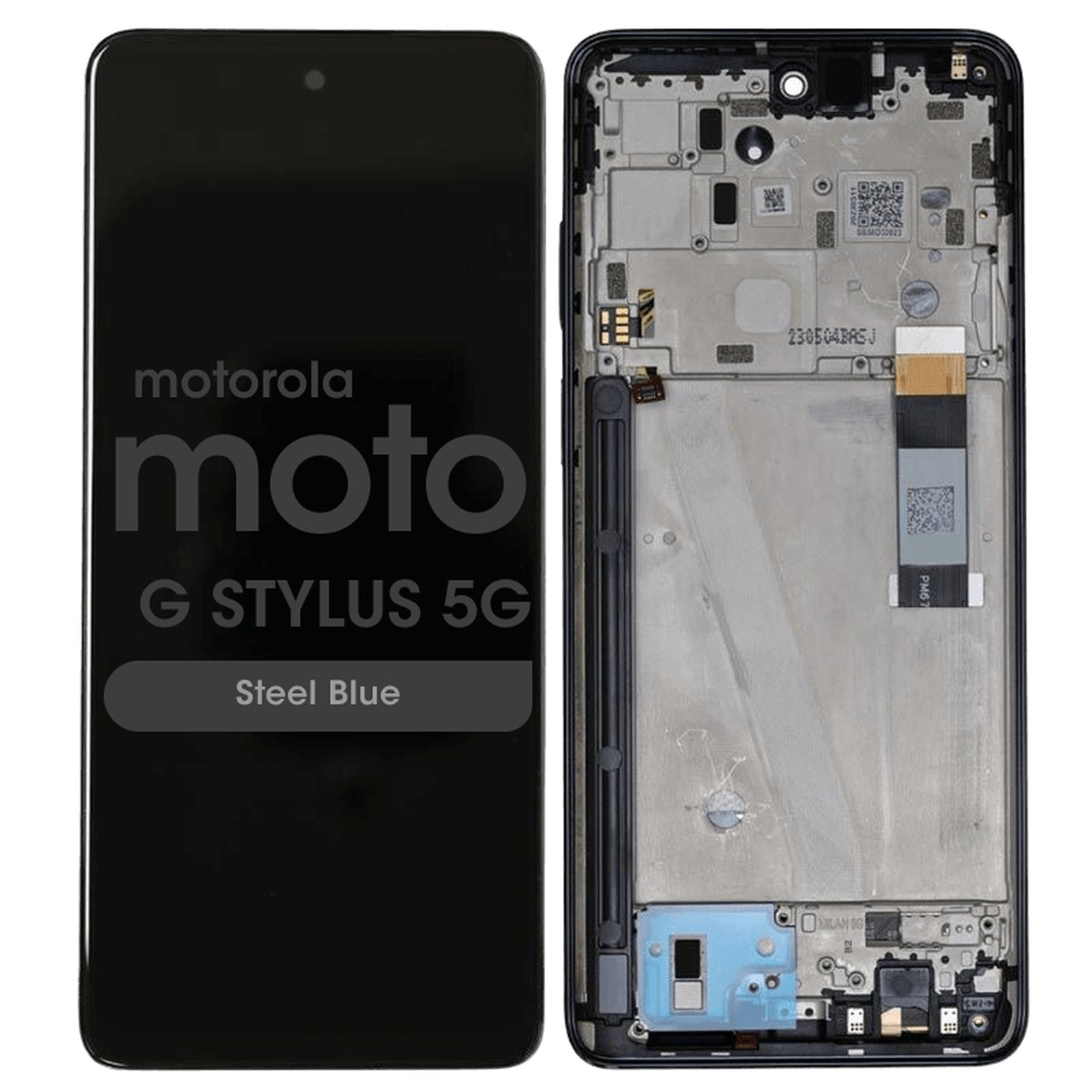 Pantalla LCD con táctil + marco Genuine para Moto G Stylus 5G (XT2215), Steel Blue