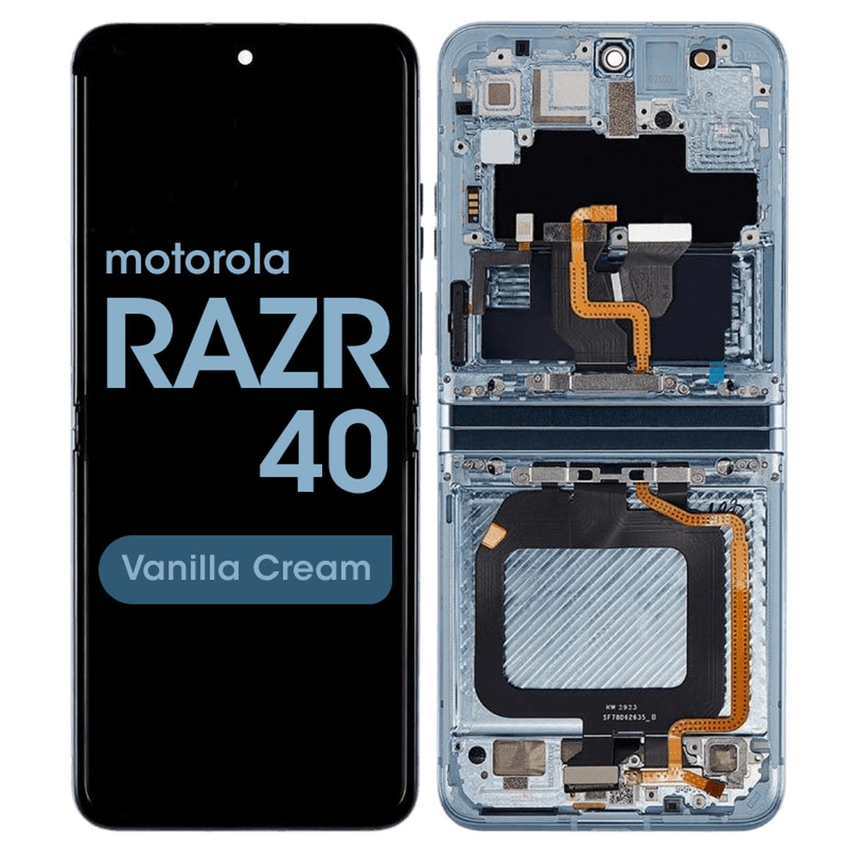 Pantalla OLED con táctil + marco Genuine para Moto Razr 40 (XT2323), Vanilla Cream