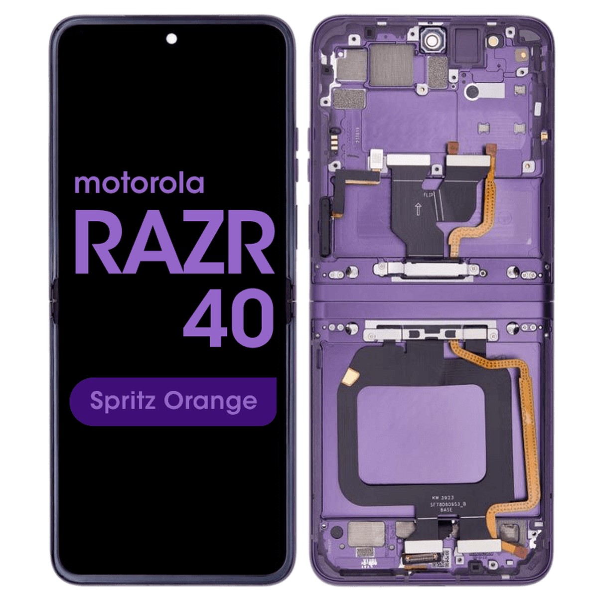 Pantalla OLED con táctil + marco Genuine para Moto Razr 40 (XT2323), Grape Compote