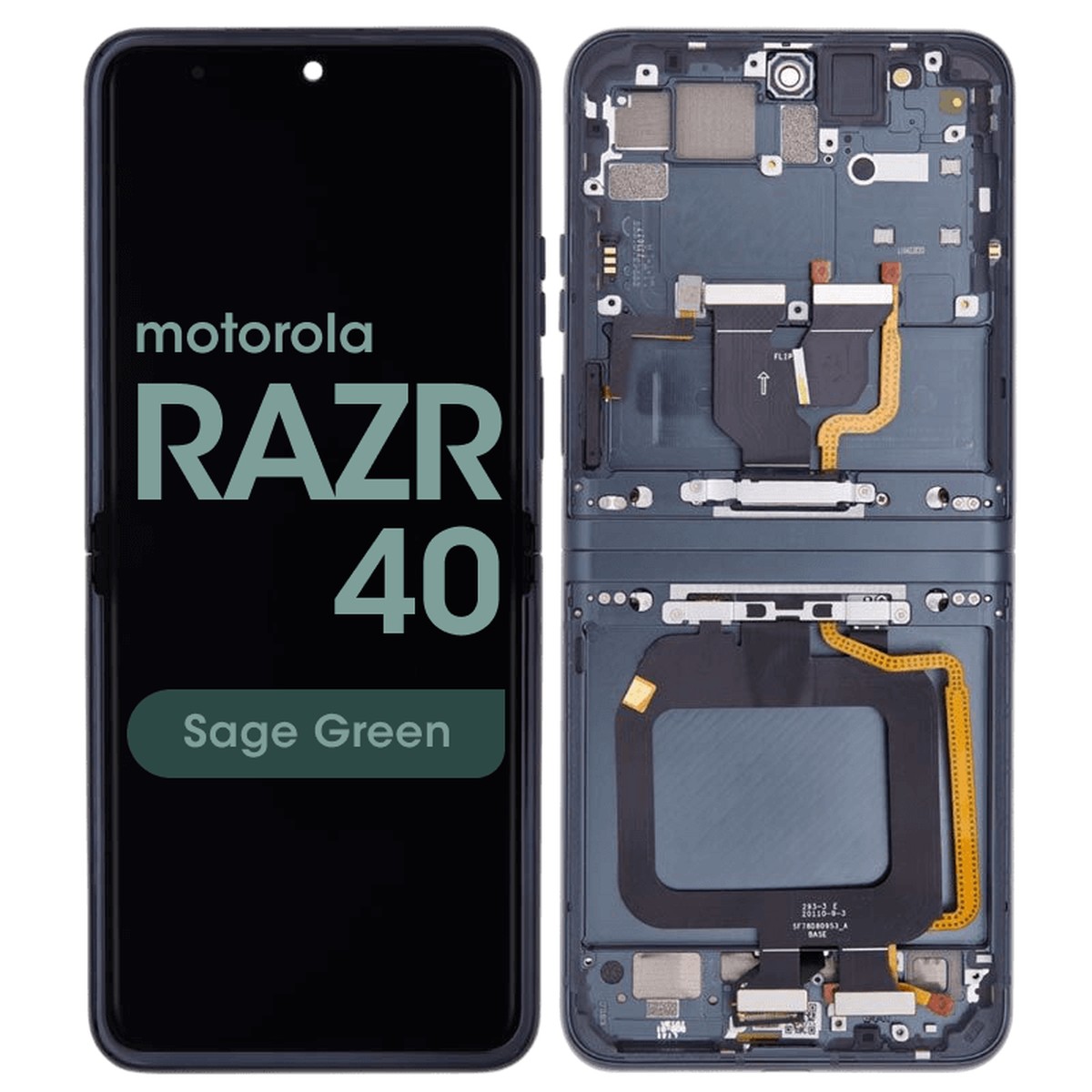 Pantalla OLED con táctil + marco Genuine para Moto Razr 40 (XT2323), Sage Green