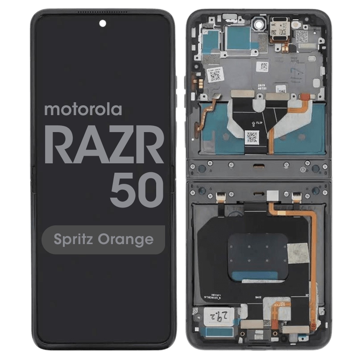 Pantalla OLED con táctil + marco Genuine para Moto Razr 50 (XT2453), Koala Grey