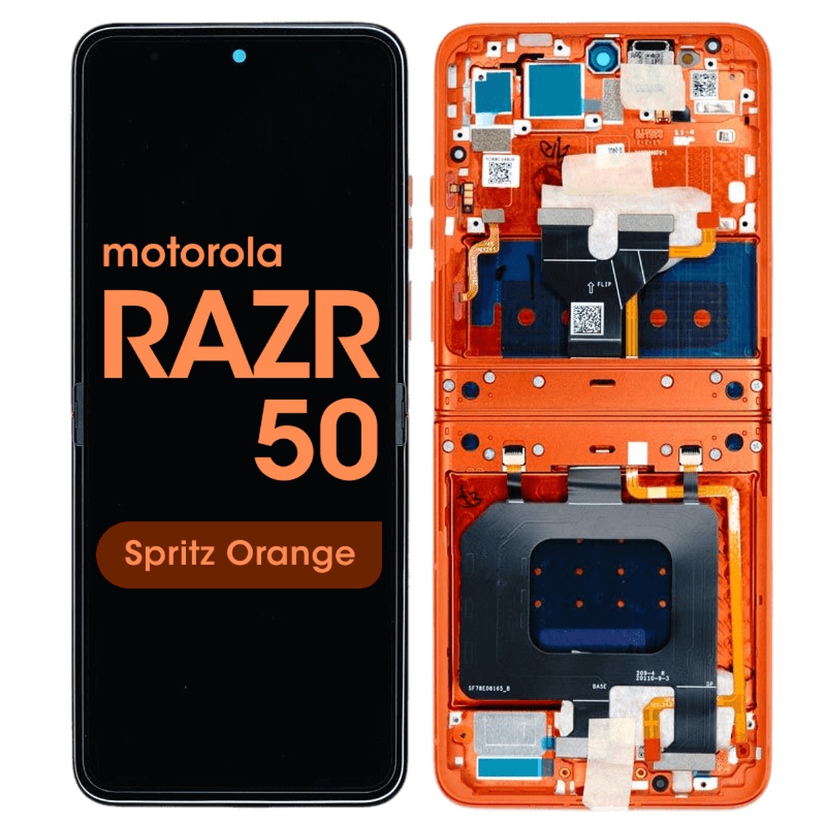 Pantalla OLED con táctil + marco Genuine para Moto Razr 50 (XT2453), Spritz Orange