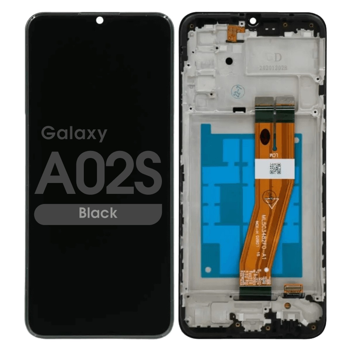 Pantalla Incell LCD con táctil + marco para Galaxy A02s, Versión Internacional, A025F / 2020 / Black
