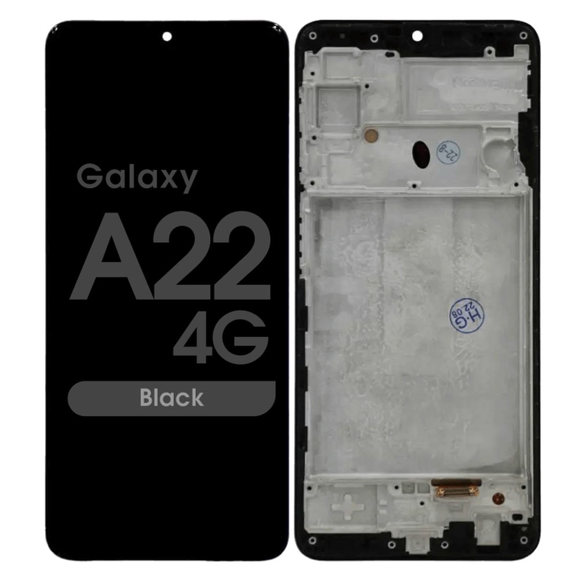 Pantalla Incell LCD con táctil + marco para Galaxy A22 4G, A225 / 2021 / Black
